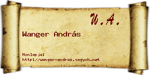 Wanger András névjegykártya