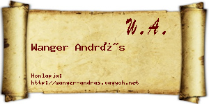 Wanger András névjegykártya